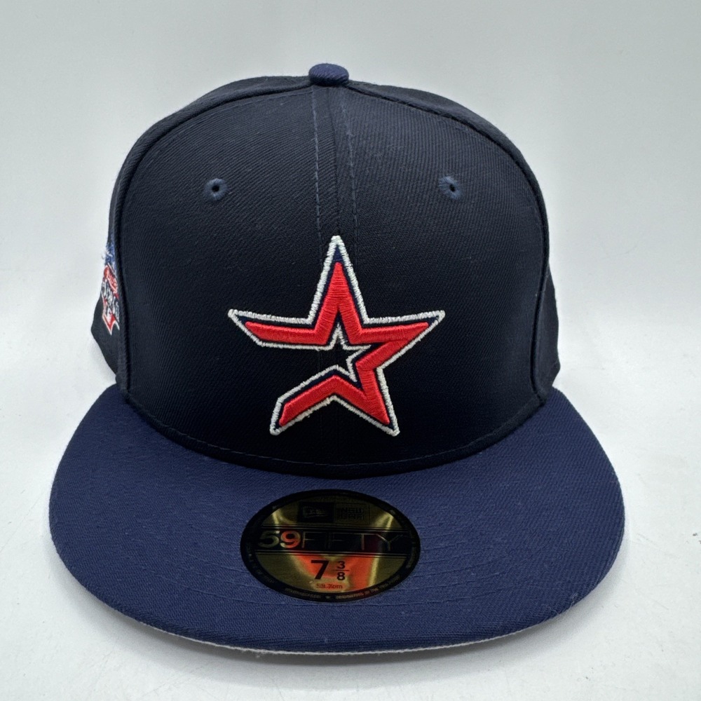 New Era Houston Astros Fitted Hat Navy Blue 2004 ASG Cooperstown Size 7 3/8